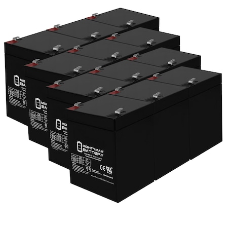12V 5AH SLA Battery Replaces Panasonic LCU125P1, LCV125P1 - 12 Pack